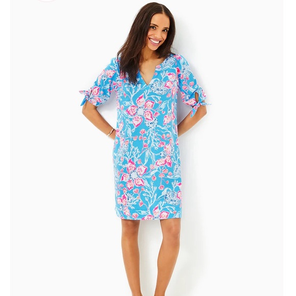 Lilly Pulitzer Dresses & Skirts - Lilly Pulitzer Easley Short Sleeve Dress Multi Bahamian Rhapsody Large NWT